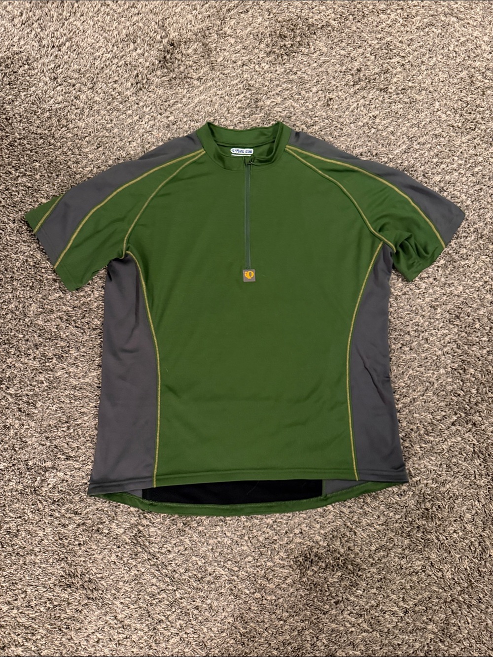 Pearl Izumi Green and Gray Short-Sleeve Cycling Jersey